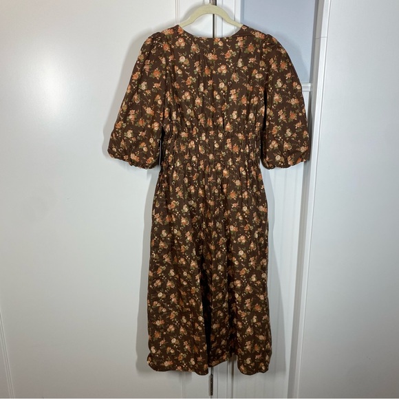 Tuckernuck Rosewood‎ Chintz Marlena Floral Brown Boho Midi Dress Size Small NWT - Picture 6 of 8